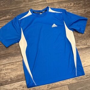 Adidas Men's Blue and White Athletic Tee